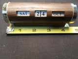Vintage - Made in USA, PARK SHERMAN Perpetual Desk Calendar BRASS WALNUT Finish