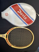 Vintage Wooden TAD Davis Classic Tennis Racket with Cover