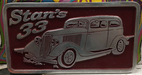 Vintage Rare Stan’s 33 Car Club Plaque