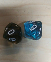 Vintage Dungeons & Dragons Percentiles (10-sided) Mismatched Colors Die LOT OF 5