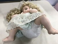 Vintage 1998  Anco Porcelain Sitting 10" Doll, Excellent Condition
