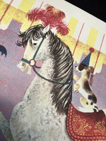 Vintage 1958 Circus Horse and Clown Print by Penn Prints New York Adorable Print
