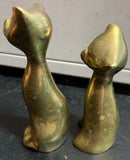 Vintage Pair Of Genuine Solid Brass Siamese Cats -  Kitch Retro