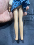 Vintage 1963 Skipper Brown Hair Eyes Straight Leg Doll With Sun Dress &