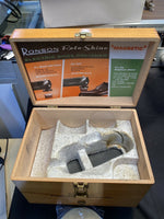 VINTAGE Ronson Roto-Shine Magnetic Electric Shoe Polisher Kit & Dovetailed Case