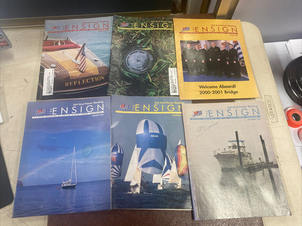 Vintage “The Ensign” sail & boating magazines (6) 1999-2000)