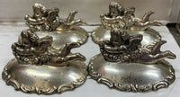 Vintage Silver Plated Angel Shaped Table Place Name Card Holders