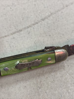 Vintage Multi Color Celluloid Scout Pocket Knife 3 Blade Miniature 2"