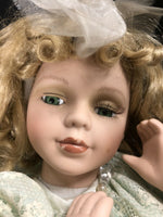 Vintage 1998  Anco Porcelain Sitting 10" Doll, Excellent Condition