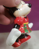 Vintage Disney Ceramic Minnie Mouse Holiday Festive Christmas kissing Figure