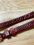Vtg Hirsch Austrian Genuine Lizard Leather Open End Watch Band- 8mm K 666 Red
