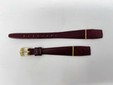 Vtg Hirsch Leather Open End Watch Band Lizard Gold Accents 13mm K HFB 506 Red