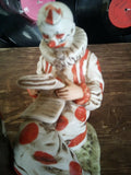 Saturday Evening Post Boy with Circus Clown Figure Porcelain  Norman Rockwell