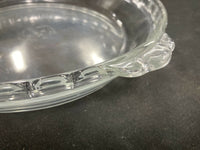 Vtg. Pyrex Glass Pie Dish Dimpled Clear 9.5 Inch Plate 229 Lot of 2