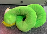 Vintage 1983 Amtoy Green Coiled Rattle Snake American Greetings Plush Toy