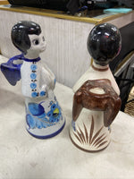 Tonala Mexico 9" Ceramic Pottery Angel Candleholders P26 Pair