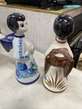 Tonala Mexico 9" Ceramic Pottery Angel Candleholders P26 Pair
