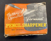 Vintage “Forward” Battery Operated Pencil Sharpener Made In Japan Org. Box Used