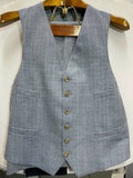 Vintage CHAPS RALPH LAUREN Blue Pinstripe 3 piece SUIT Jacket Pants Vest 46R 48R