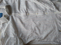 Vintage  Jc Penney Towncraft White Blue & Red Striped  Shirt Size M 16 34/35