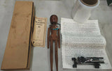 Rare 1990's Fred T. Laughon SIGNED/ENGRAVED Black Americana 11" Wooden Doll