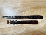Vtg Hirsch Austrian Genuine Lizard Leather Open End Watch Band 10mm K 601 Brown