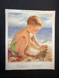 Vintage 1957 “Childhood Days” 10 Dismantled Calendar Prints By Ariane Beigneux