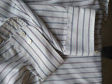 Vintage  Jc Penney Towncraft White Blue & Red Striped  Shirt Size M 16 34/35