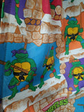 Vintage - Handmade 80's Nickelodeon Teenage Mutant Ninja Turtles Fabric Curtain