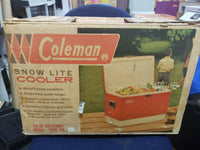 Vintage Coleman Snow Lite Cooler Beige colored Original Box