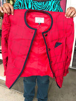VTG RETRO clothes Kasper for ASL Women's Jacket RED Checkered Blazer Size 14