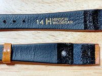 Vtg Hirsch Austrian Wild Boar Leather Open End Watch Band- 14mm H D 41