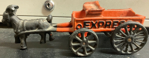 Vintage Cast Iron EXPRESS Wagon/Cart With Goat Pulling
