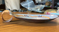 Vintage MCM Krelage of Holland Enamel On Copper Peacock Dish Signed
