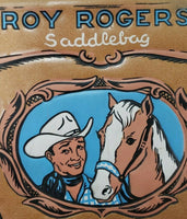 RARE 1950'S ROY ROGERS  VINYL SADDLEBAG LUNCHBOX with THERMOS