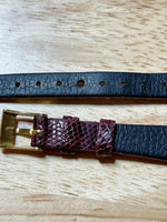 Vtg Hirsch Austrian Genuine Lizard Leather Open End Watch Band- 13mm K 666 Red