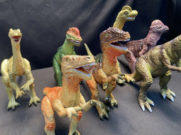 Vintage Custom Lot Of Seven Various Assorted 1993 Safari LTD Dinosaur Toys Cool!