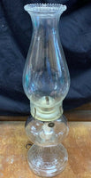 Vintage P&A Risdon Mfg Co Heavy Clear Glass Oil Lamp W Eagle Burner