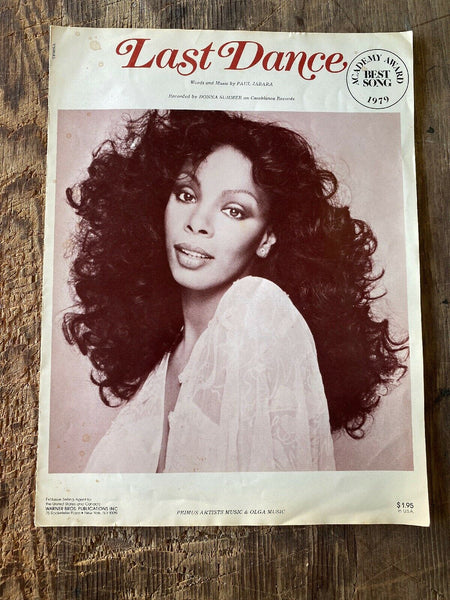 Sheet Music - Last Dance by Paul Jabara - Recorded by Donna Summer - 1977 - H