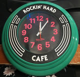 Rockin' Hard Cafe Street Kids Clock Green and Pink