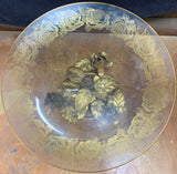 VTG Italian Gold Gilt Floral Leaf Tole Decorative Table W Glass Tray Hans Kogl?