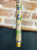 Vintage Chinese Cloisonné Enamel & Gold Toned Ballpoint Pen - Lotus Flower