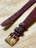 Vtg Hirsch Austrian Genuine Lizard Leather Open End Watch Band- 13mm K 666 Red