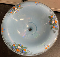Vintage Glass Blue Floral Fixture Bowl
