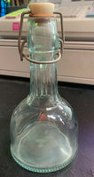 Vintage Mod Dep Aqua Glass 250ml Stopper W Handle Made In Italy