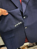 Vintage Christian Dior Sport Coat Blazer Mens 43 R Blue Wool Hart Schaffner Marx