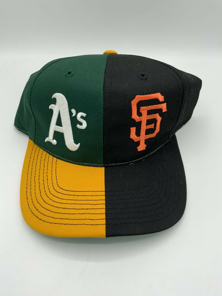 Vtg 80s World Series San Francisco Baseball Oakland A's Snapback Hat Color Block