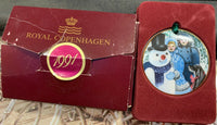 Royal Copenhagen 1991 Christmas In Denmark Ornament Snowman