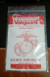 USMC VANGUARD SERGEANT CHEVRONS RED KHAKI PAIR NEW