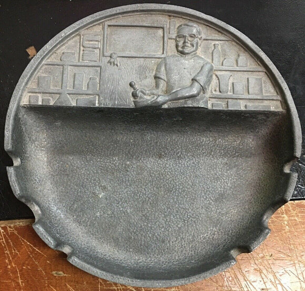 Vintage Cigar Ash Tray Pewter Material With Pressed Design
